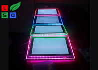 Portrait View 9mm LED Crystal Light Box RGB Color Background With Cable System