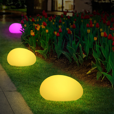 Batu Taman Luar Ruang Lampu Rumput Surya Plug Tanah Warna LED Lampu Surya
