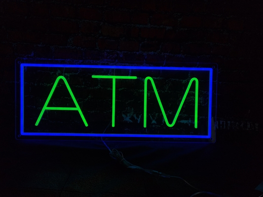 Bank ATM Disesuaikan LED Neon Sign Dekorasi Indoor Akrilik DC12V